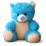 Vibrant blue plush teddy bear