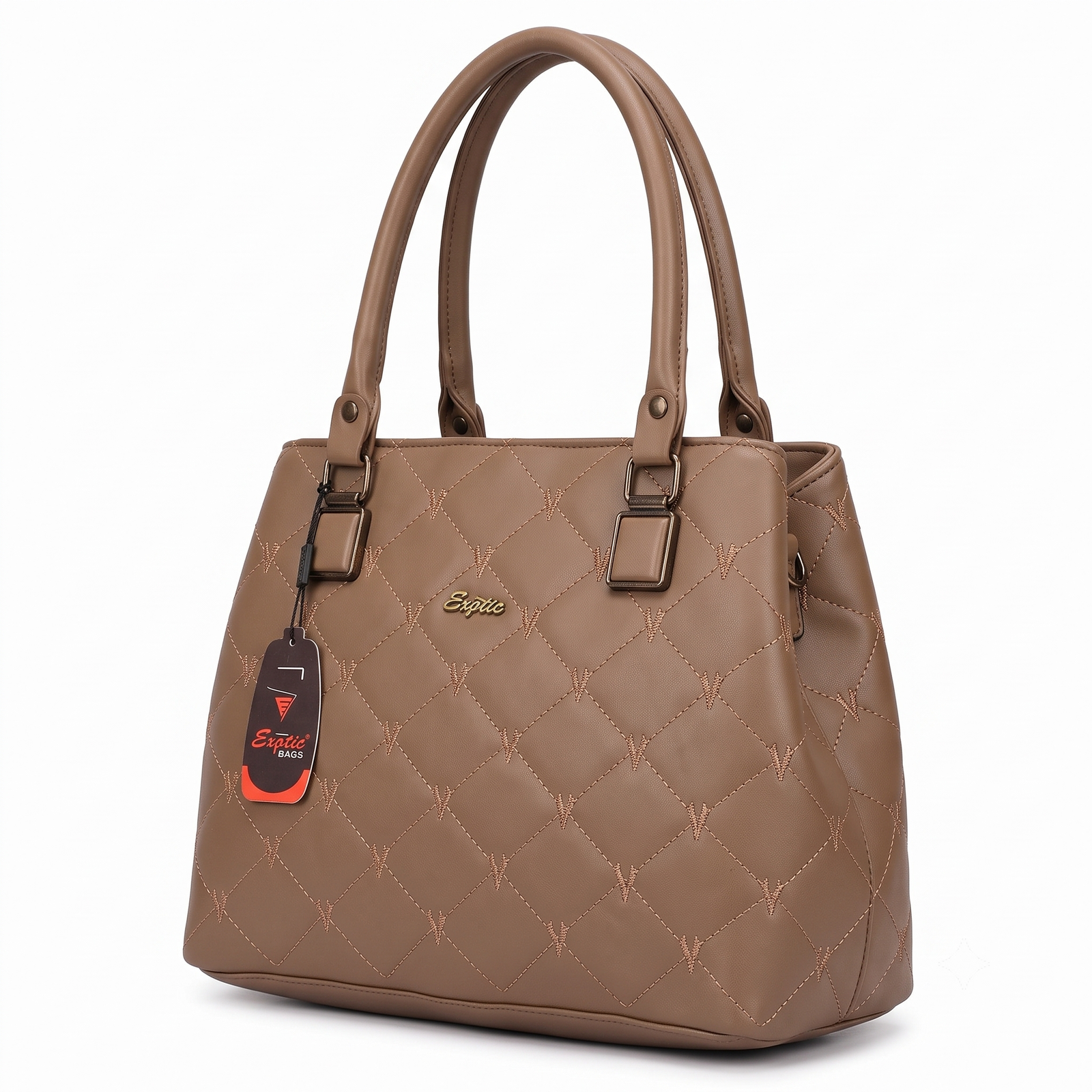 Expro Quilted Shoulder Handbag for Women, Brown - Image 2