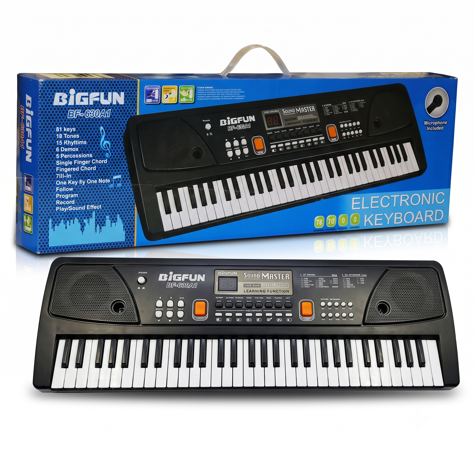 BIGFUN 37-Key Electronic Keyboard with Microphone for Kids