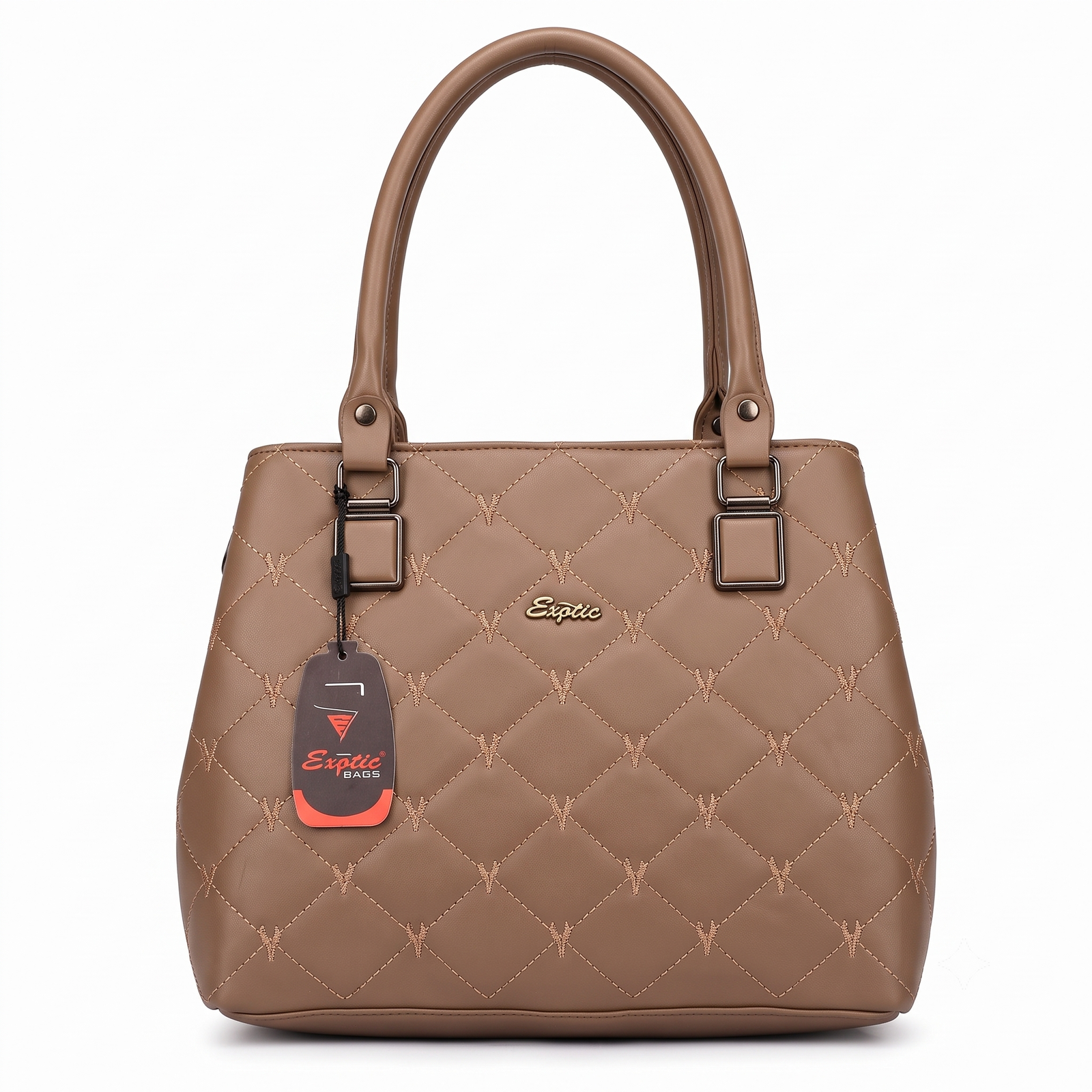 Expro Quilted Shoulder Handbag for Women, Brown