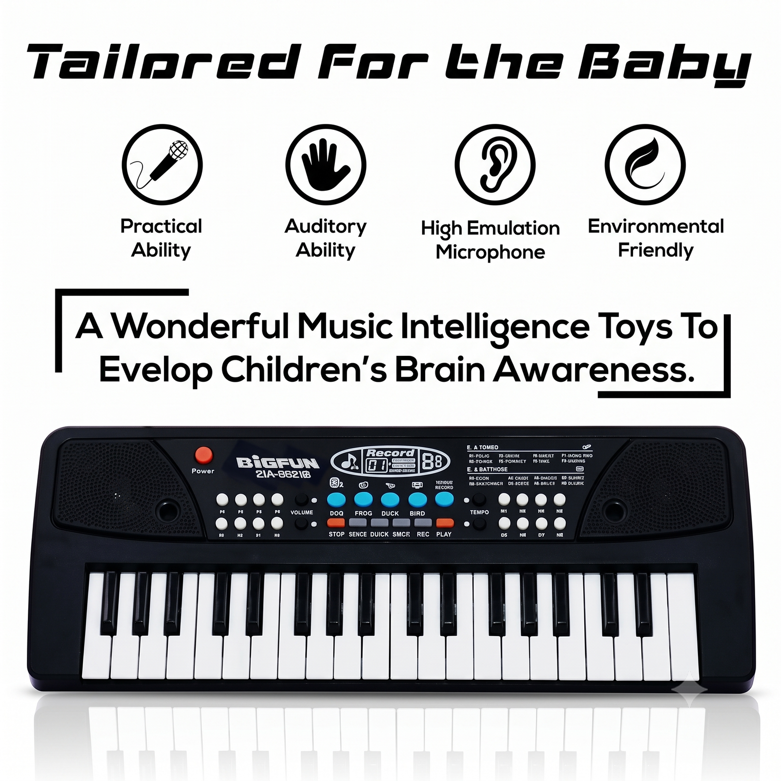 BIGFUN 37-Key Electronic Keyboard with Microphone for Kids - Image 4