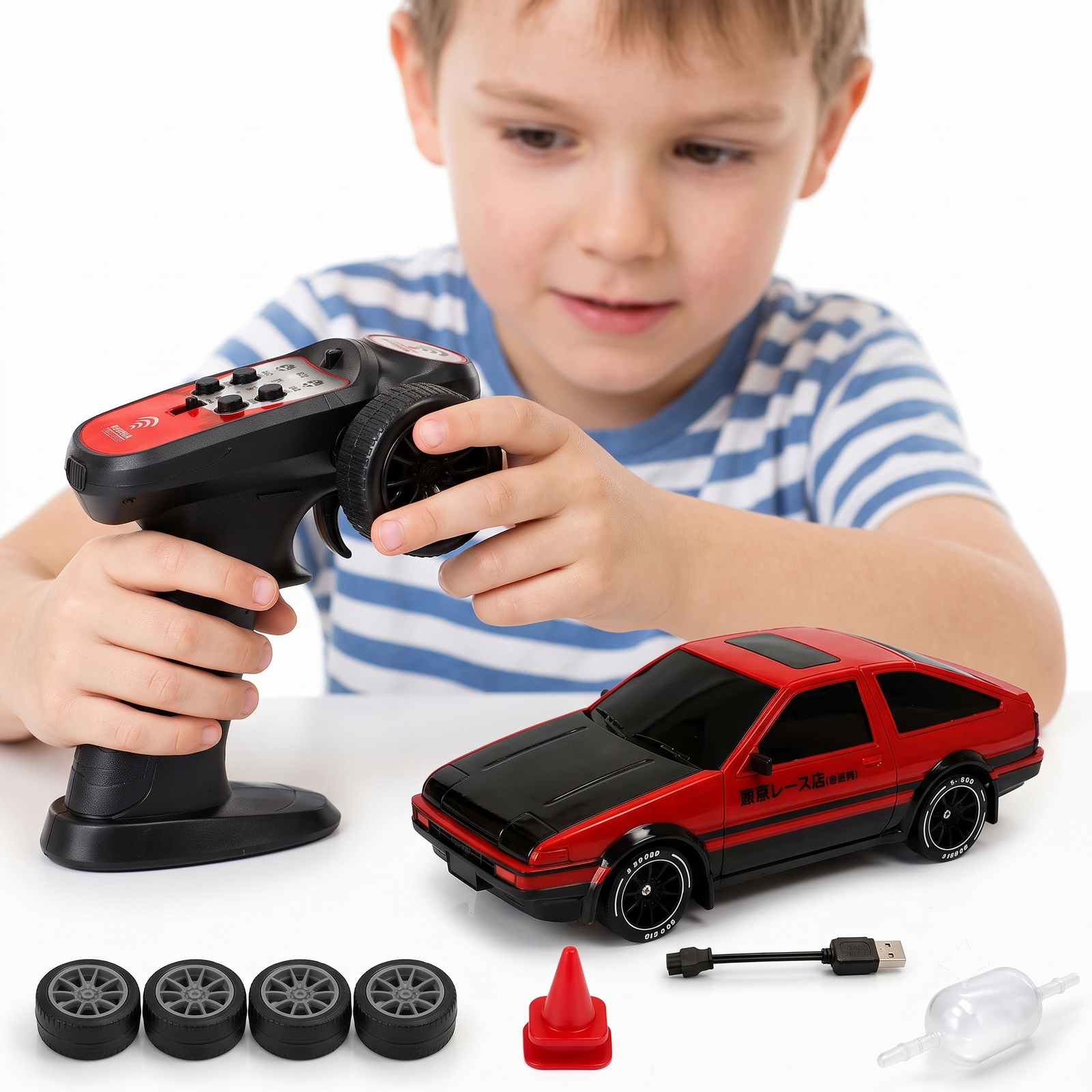 Remote Control Drift Car with Extra Drift Tires - Image 2