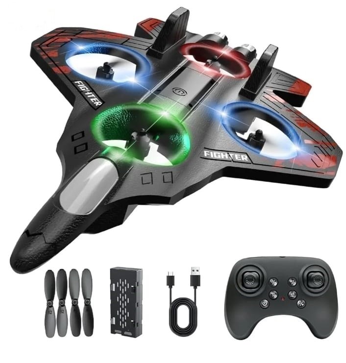 RC Fighter Jet Toy with LED Lights