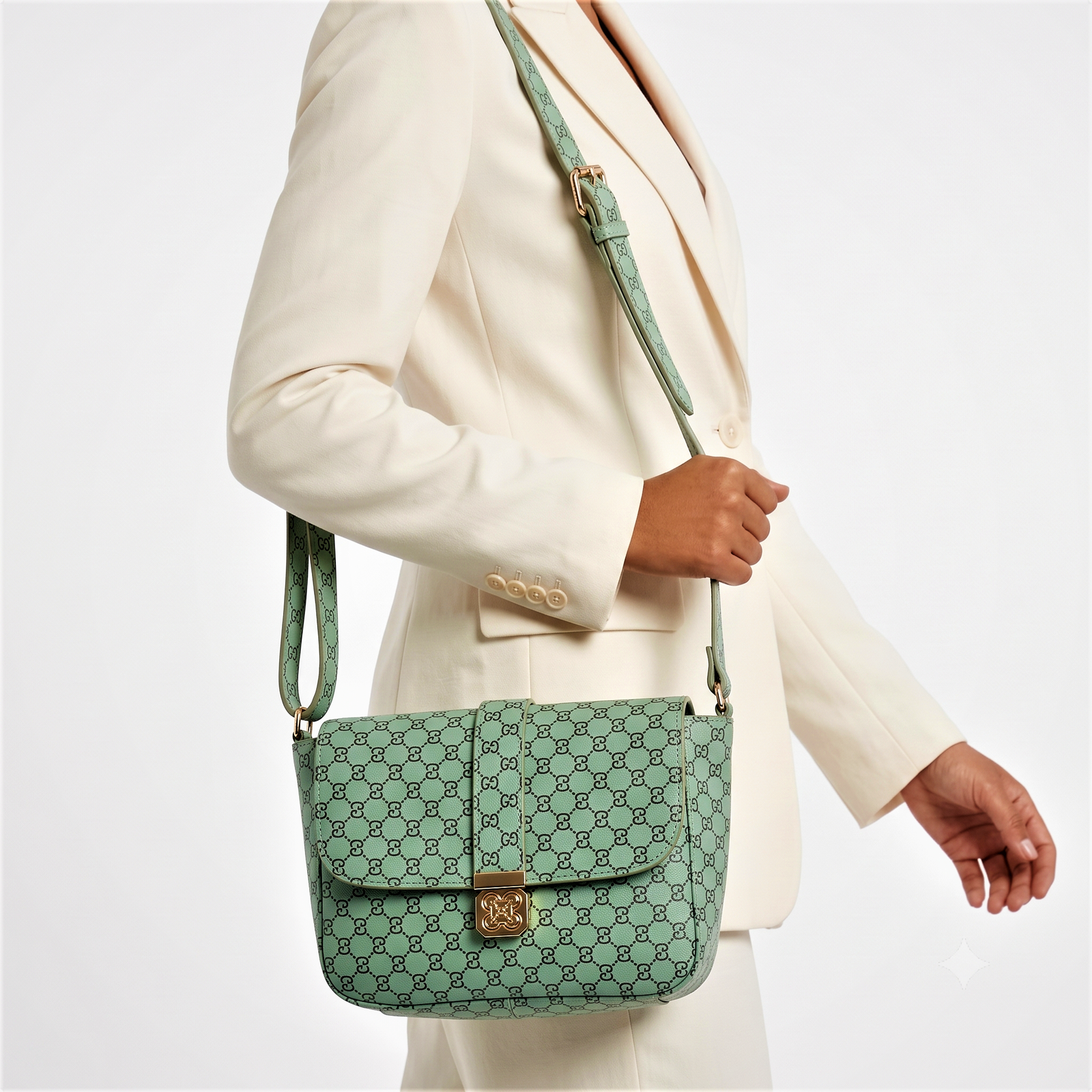 Premium Mint Green Designer Shoulder Bag - Image 2